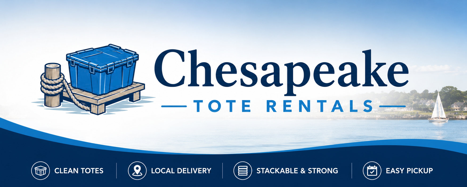 Chesapeake Tote Rentals — clean totes, local delivery, stackable and strong, easy pickup